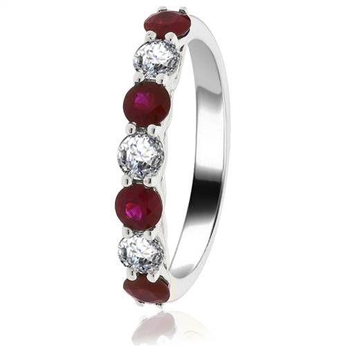 1.10ct Red Ruby And Diamond Eternity Ring W
