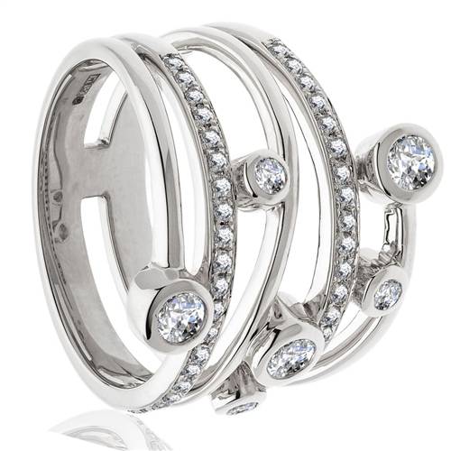 0.40ct Elegant Swirl Round Diamond Dress Ring W