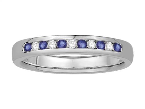 3mm Blue Sapphire And Diamond Eternity Ring P