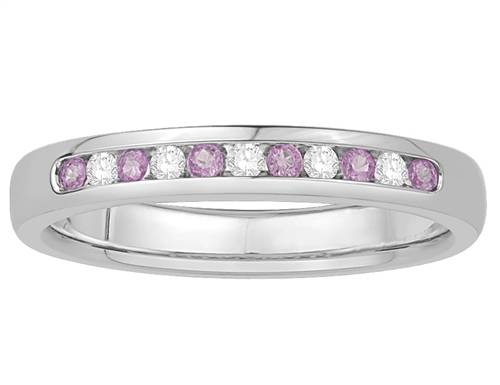 3mm Pink Sapphire & Diamond Eternity Ring P