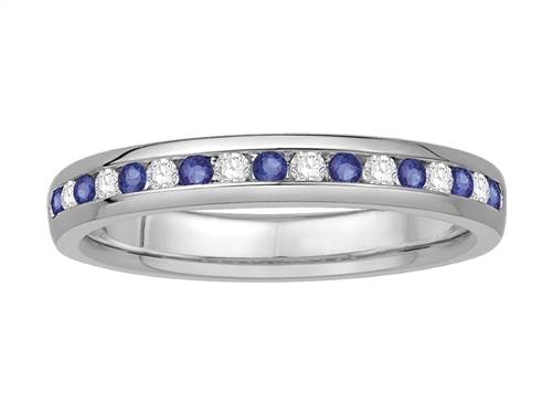 3mm Blue Sapphire And Diamond Eternity Ring P