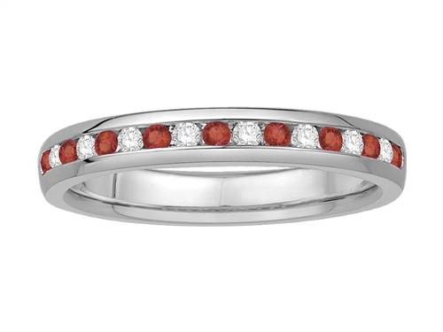 2mm Red Ruby And Diamond Eternity Ring P