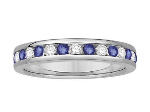 3.5mm Blue Sapphire & Diamond Eternity Ring P