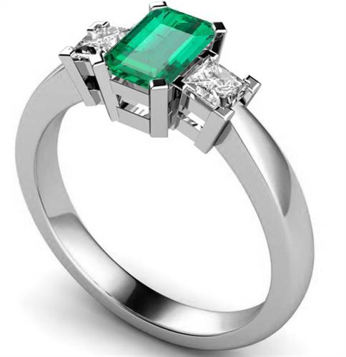 Emerald & Diamond Trilogy Ring W