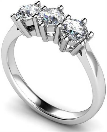 Elegant Round Diamond Trilogy Ring W