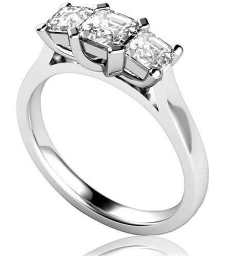 Traditional Asscher Diamond Trilogy Ring W