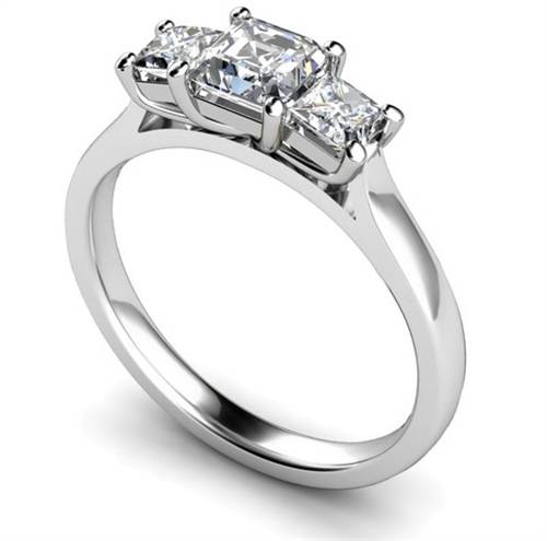 Traditional Asscher Diamond Trilogy Ring P