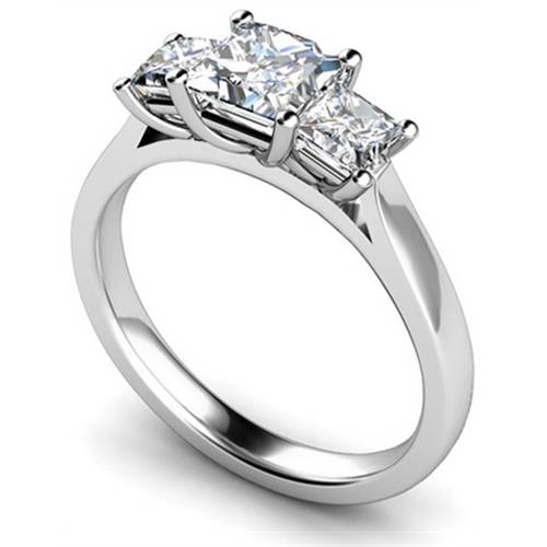 Graduated Princess Diamond Trilogy Ring P