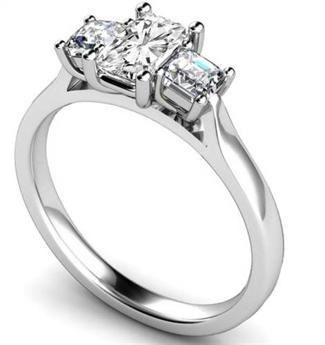 Simple Radiant & Princess Diamond Trilogy Ring W
