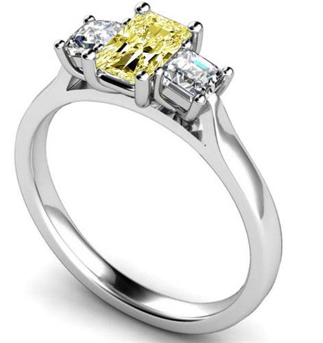 Yellow Radiant Diamond Trilogy Ring P
