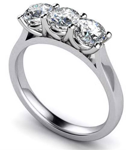 0.35ct Traditional Round Diamond Trilogy Ring W