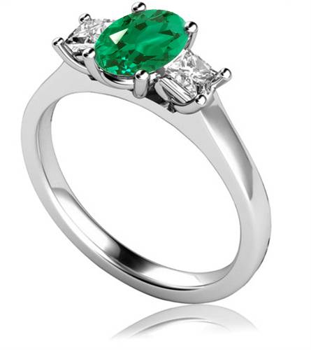 Emerald & Diamond Trilogy Ring
 P