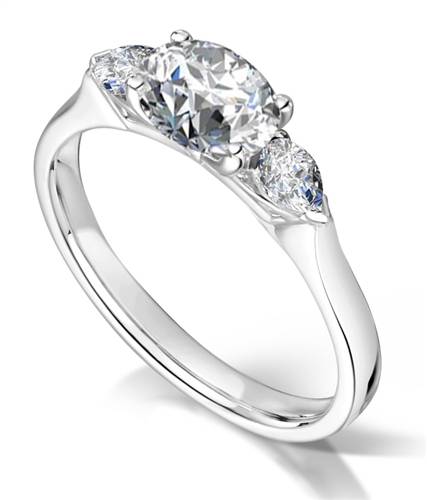 Traditional Oval & Pear Diamond Trilogy Ring W