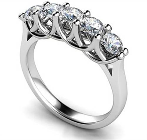 DHMT05116 5 Stone Round Diamond Half Eternity Ring W