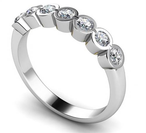 DHMT07072 7 Stone Round Diamond Half Eternity Ring W
