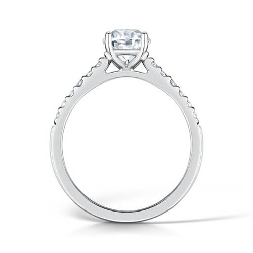 Oval Diamond Shoulder Set Ring W
