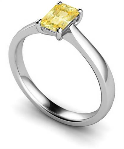 Elegant Fancy Yellow Radiant Diamond Engagement Ring P