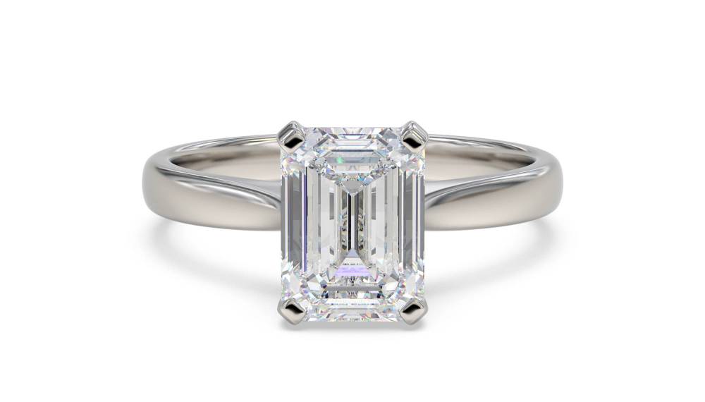 Classic Emerald Diamond Engagement Ring P