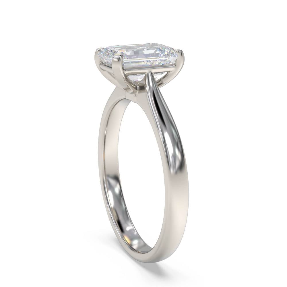 Classic Emerald Diamond Engagement Ring P
