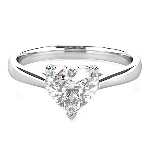 Classic Heart Diamond Engagement Ring W