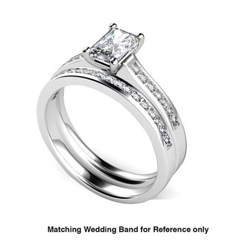 Radiant Diamond Shoulder Set Ring P