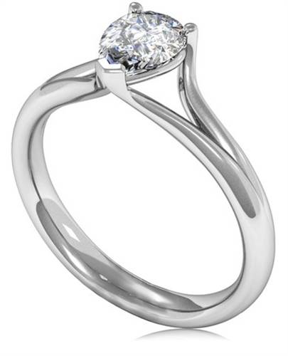 Unique Modern Pear Diamond Engagement Ring W