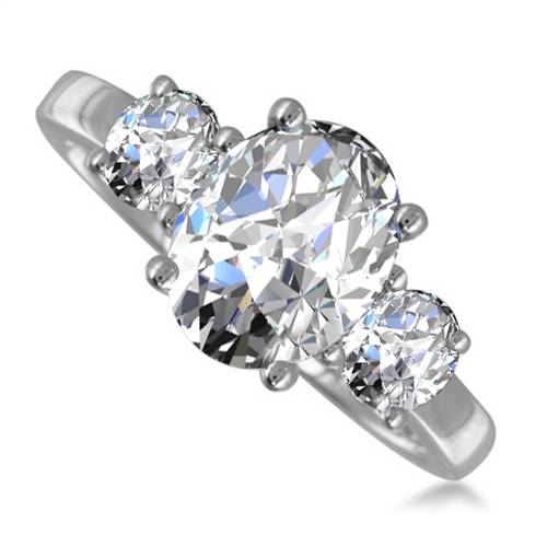 Traditional Oval & Round Diamond Trilogy Ring W