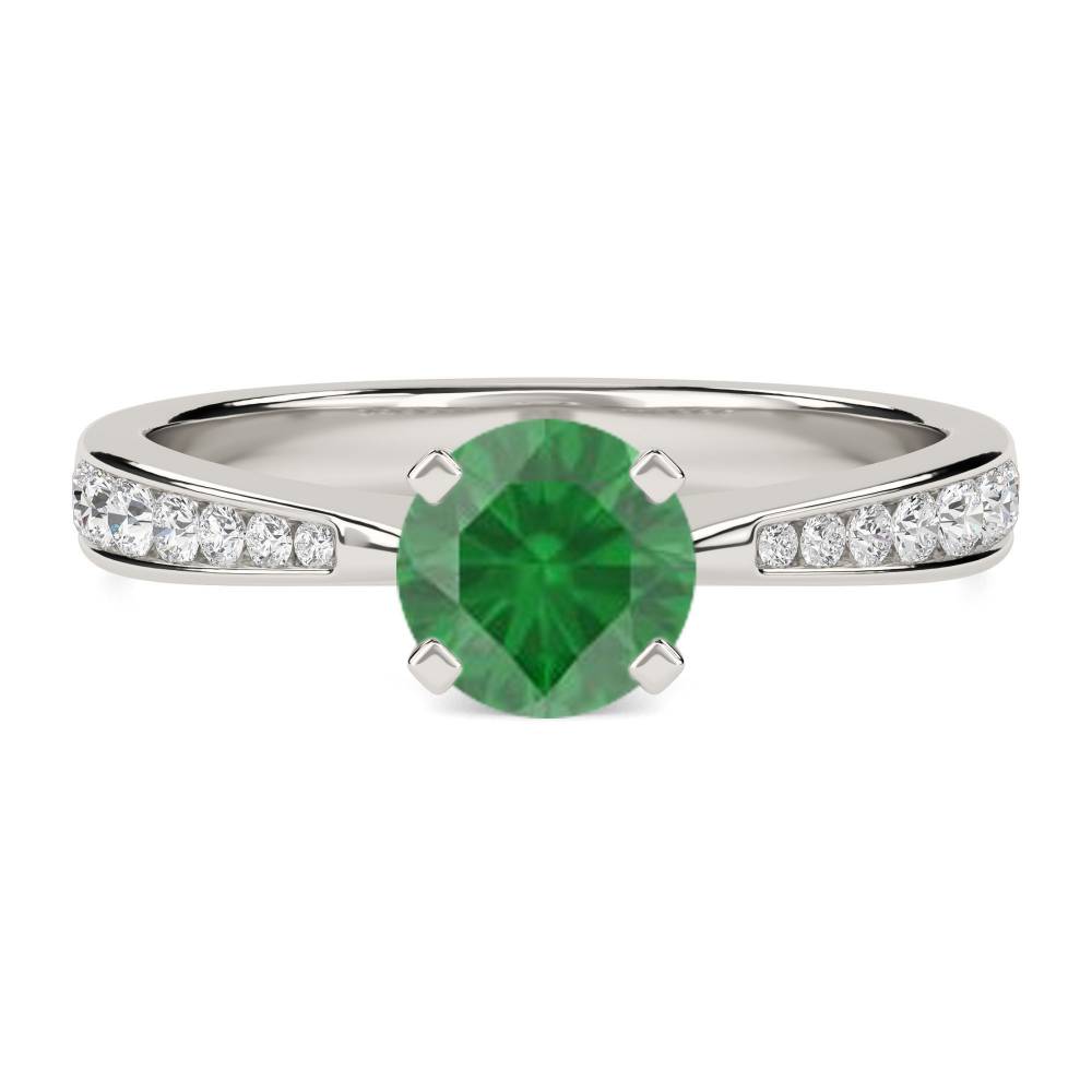 Round Emerald & Diamond Ring P
