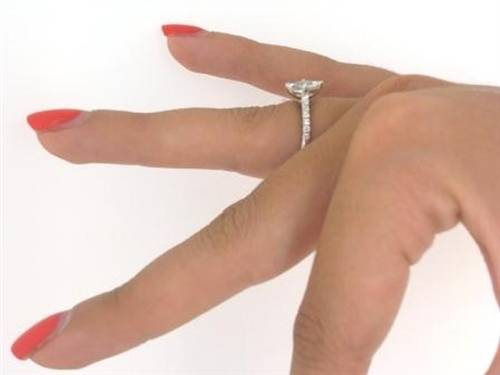 Marquise Diamond Shoulder Set Ring W