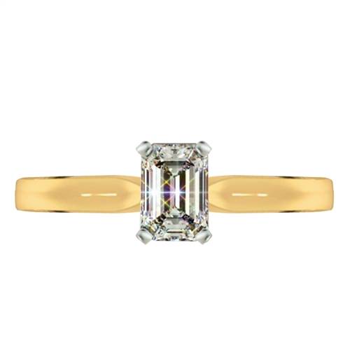 Modern Emerald Diamond Engagement Ring Y