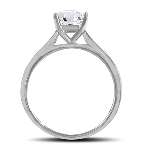 Asscher Diamond Shoulder Set Ring P