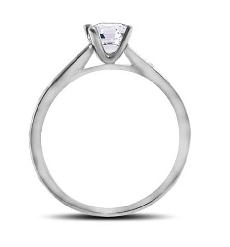 Asscher Diamond Shoulder Set Engagement Ring P