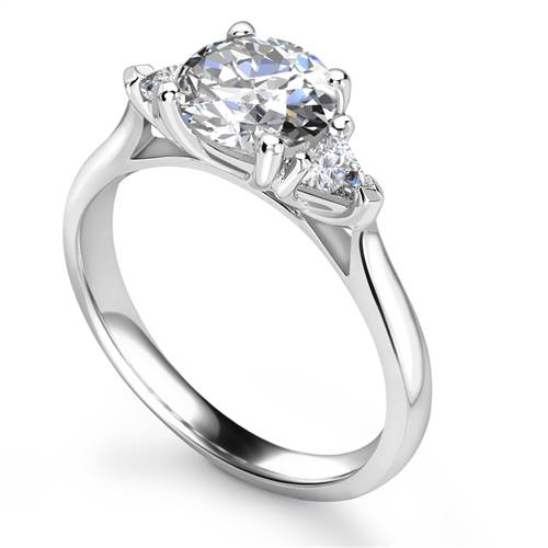 Stylish Round & Trillian Diamond Trilogy Ring P