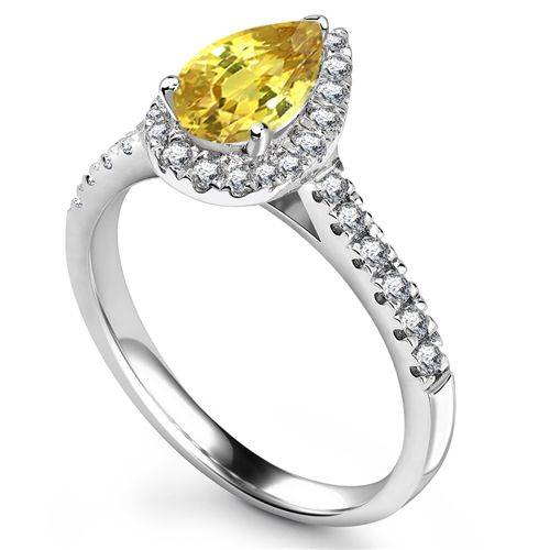 Fancy Yellow Pear Diamond Cluster Ring P