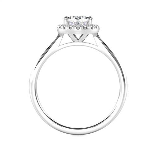 Oval Diamond Single Halo Ring W