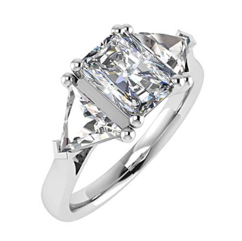 Elegant Radiant & Baguette Diamond Trilogy Ring W