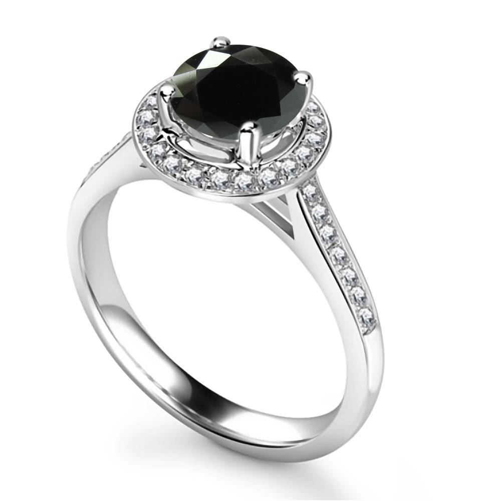 Black Diamond Shoulder Set Ring Image