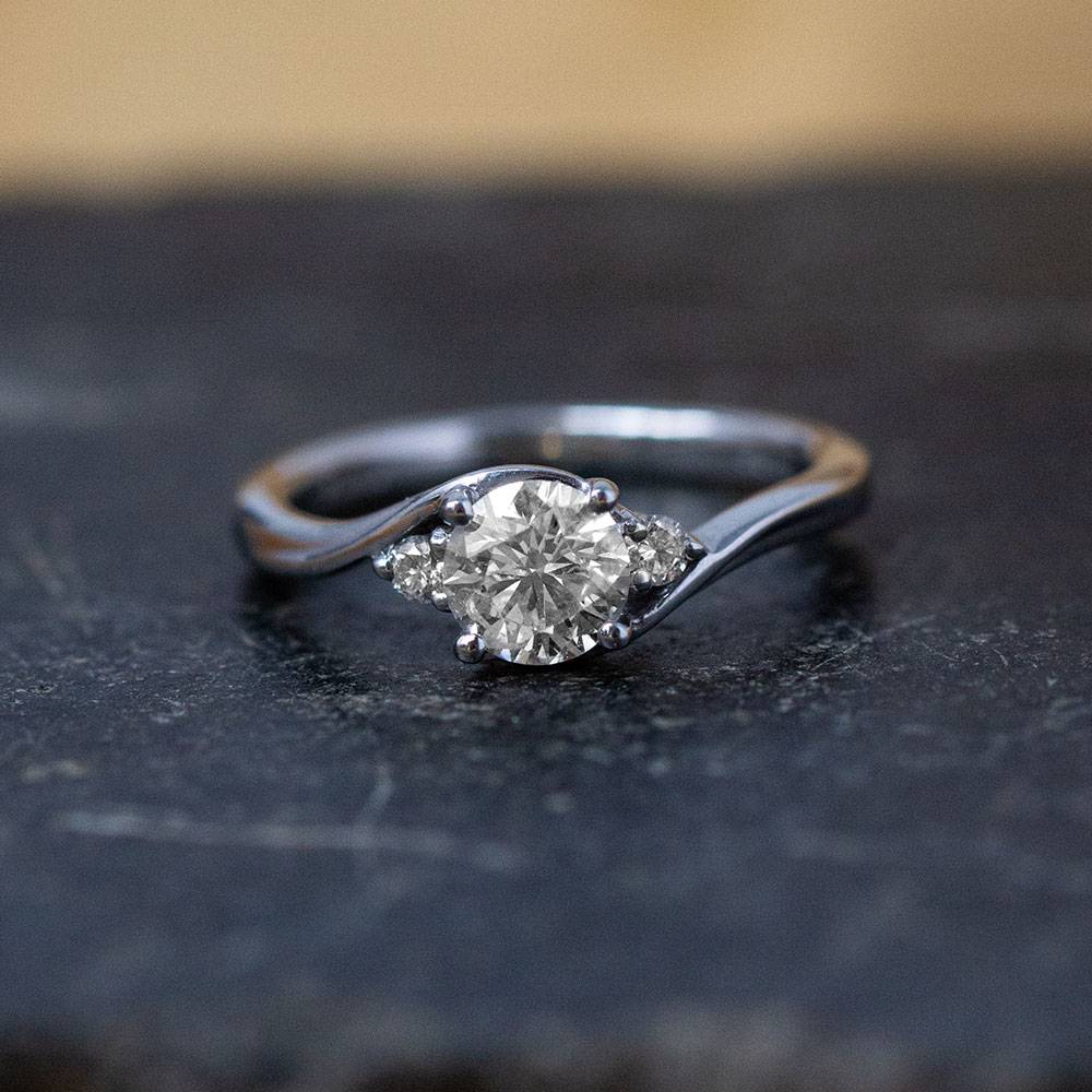 Unique Round Diamond Trilogy Ring W