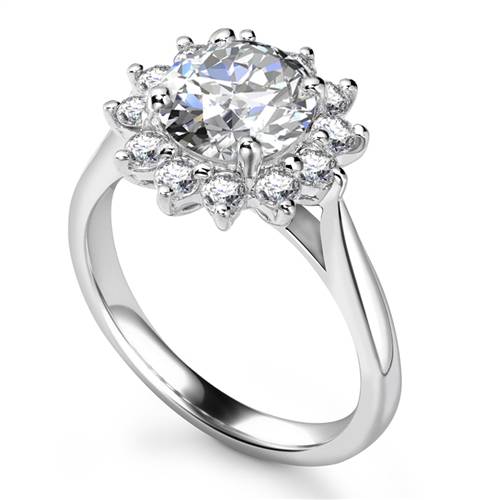 Round Diamond Floral Designer Ring P