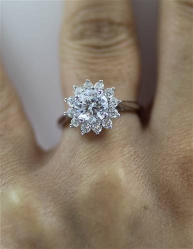 Round Diamond Floral Designer Ring W