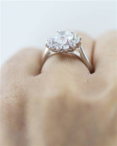 Round Diamond Floral Designer Ring W