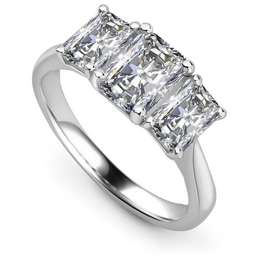 Modern Radiant & Baguette Diamond Trilogy Ring W