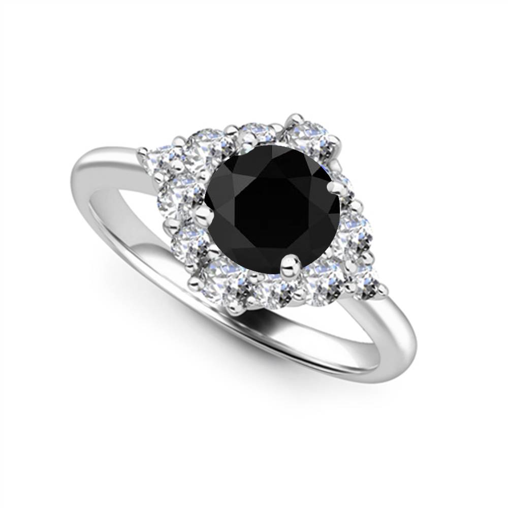 Round Black Diamond Designer Ring P