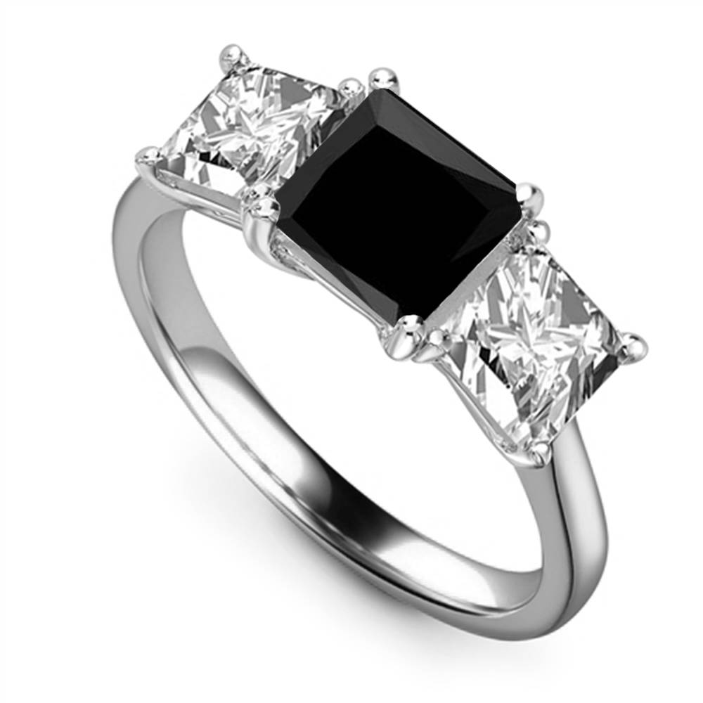 Princess Black Diamond Trilogy Ring P