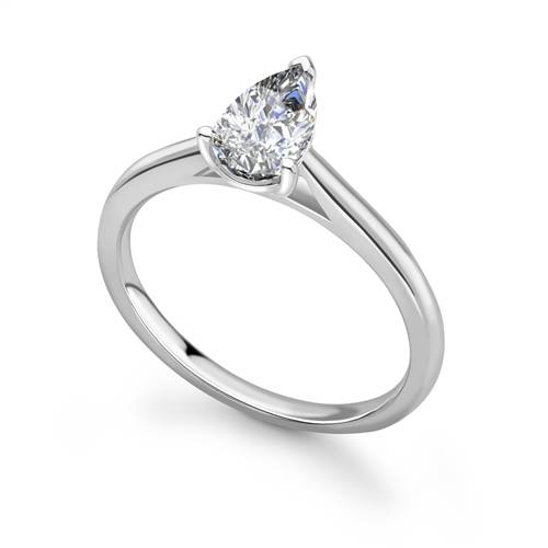 0.25ct Classic Pear Diamond Engagement Ring W