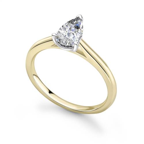 Classic Pear Diamond Engagement Ring Yellow Gold