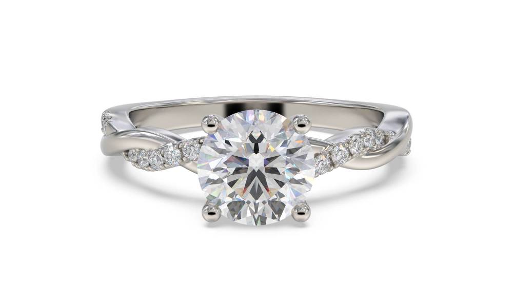 Infinity Round Shoulder Set Diamond Engagement Ring P