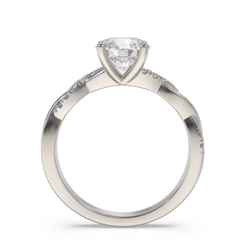 Infinity Round Shoulder Set Diamond Engagement Ring P