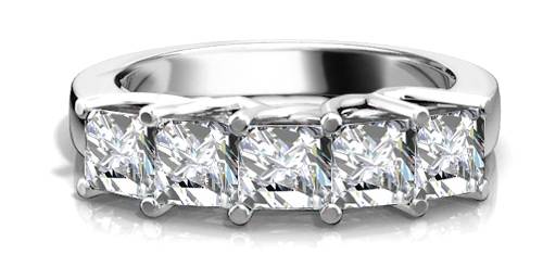 DHRZ0207 5 Stone Princess Diamond Half Eternity Ring W