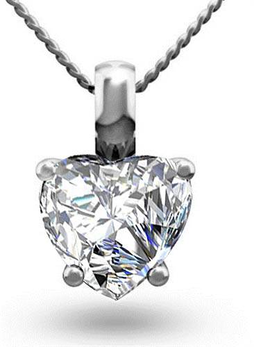 Heart Diamond Solitaire Pendant W